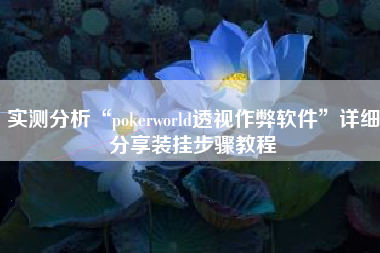 实测分析“pokerworld透视作弊软件”详细分享装挂步骤教程