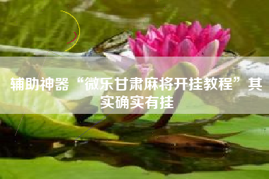 辅助神器“微乐甘肃麻将开挂教程”其实确实有挂